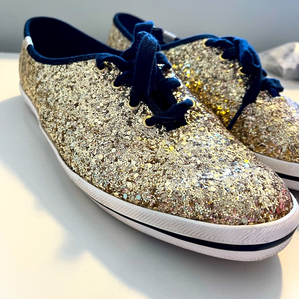 Kate Spade Gold Glitter Sneakers